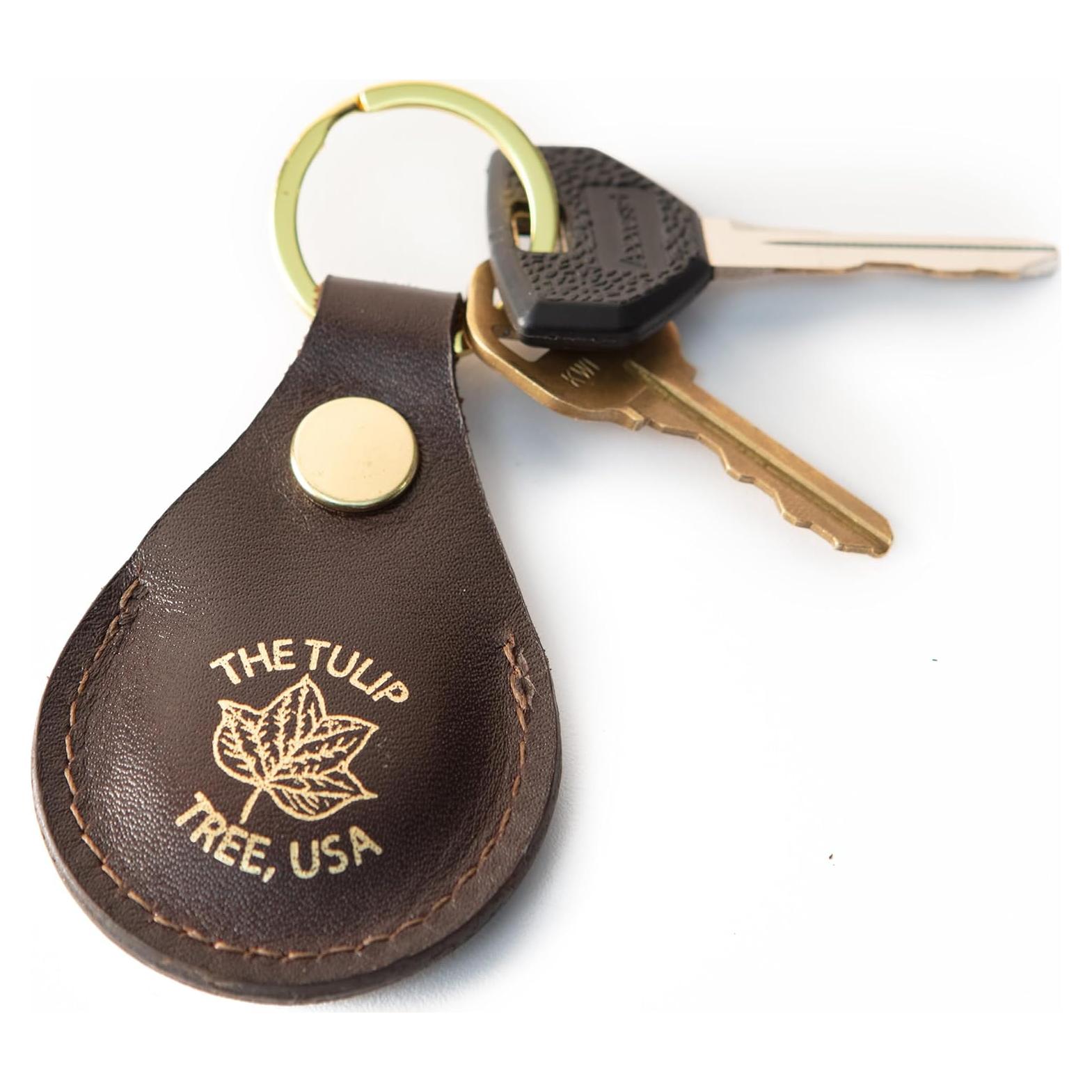 Cadena de Llave de Cuero Premium The Tulip Tree - Burdeos