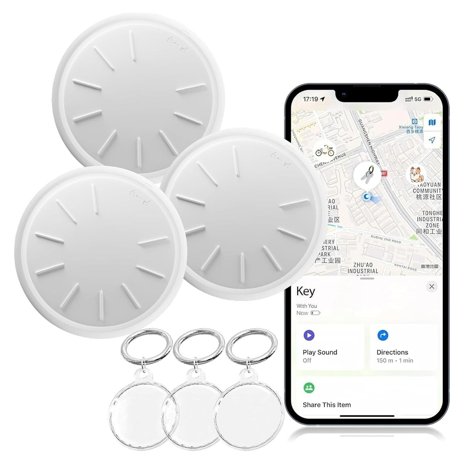 Paquete de 3 rastreadores Bluetooth LAOLASEED HTAG - Localizador de llaves