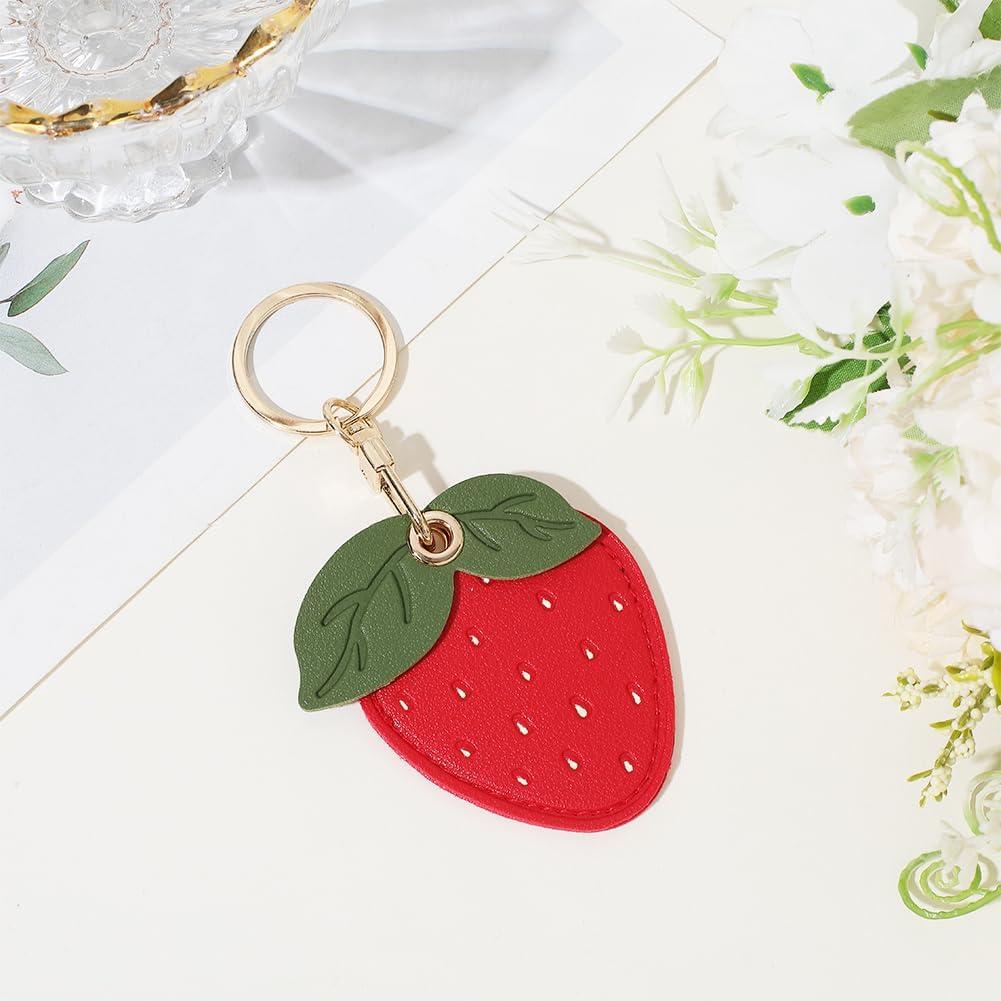 Soporte de Llavero Airtag Fresa SOFPLATE - Cuero Imitación