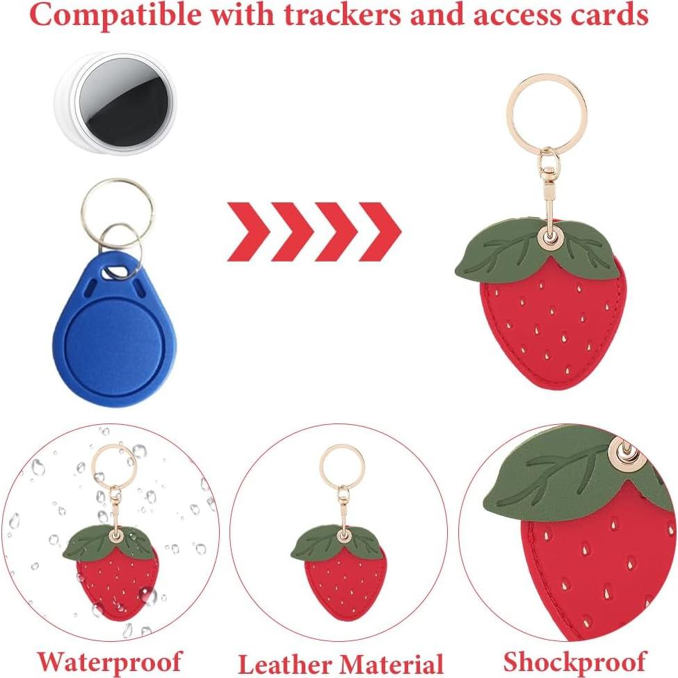 Soporte de Llavero Airtag Fresa SOFPLATE - Cuero Imitación