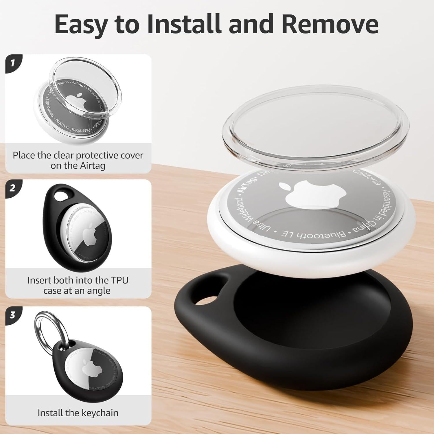 Soporte para Apple AirTag - Funda TPU Impermeable 4 Piezas