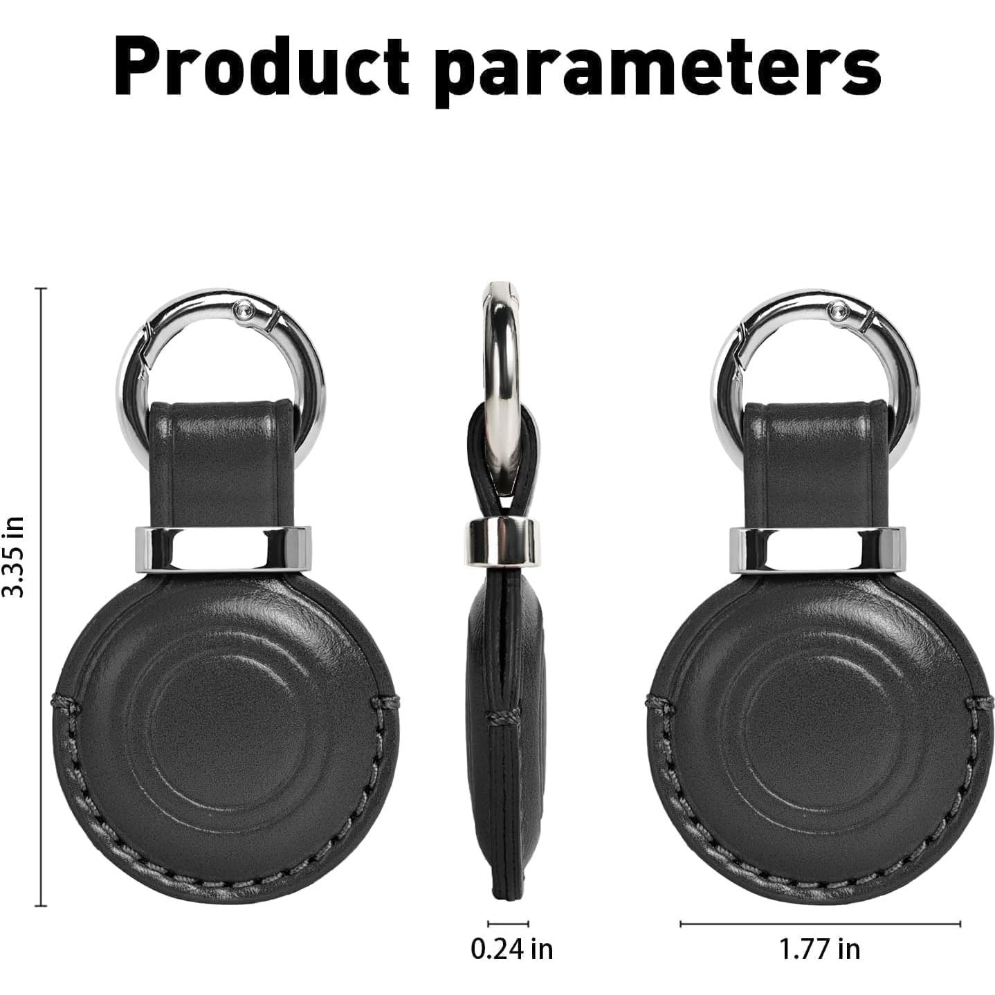 Funda de Cuero Genuino MOLOVA para AirTag - 4 Pack, Negro y Marrón