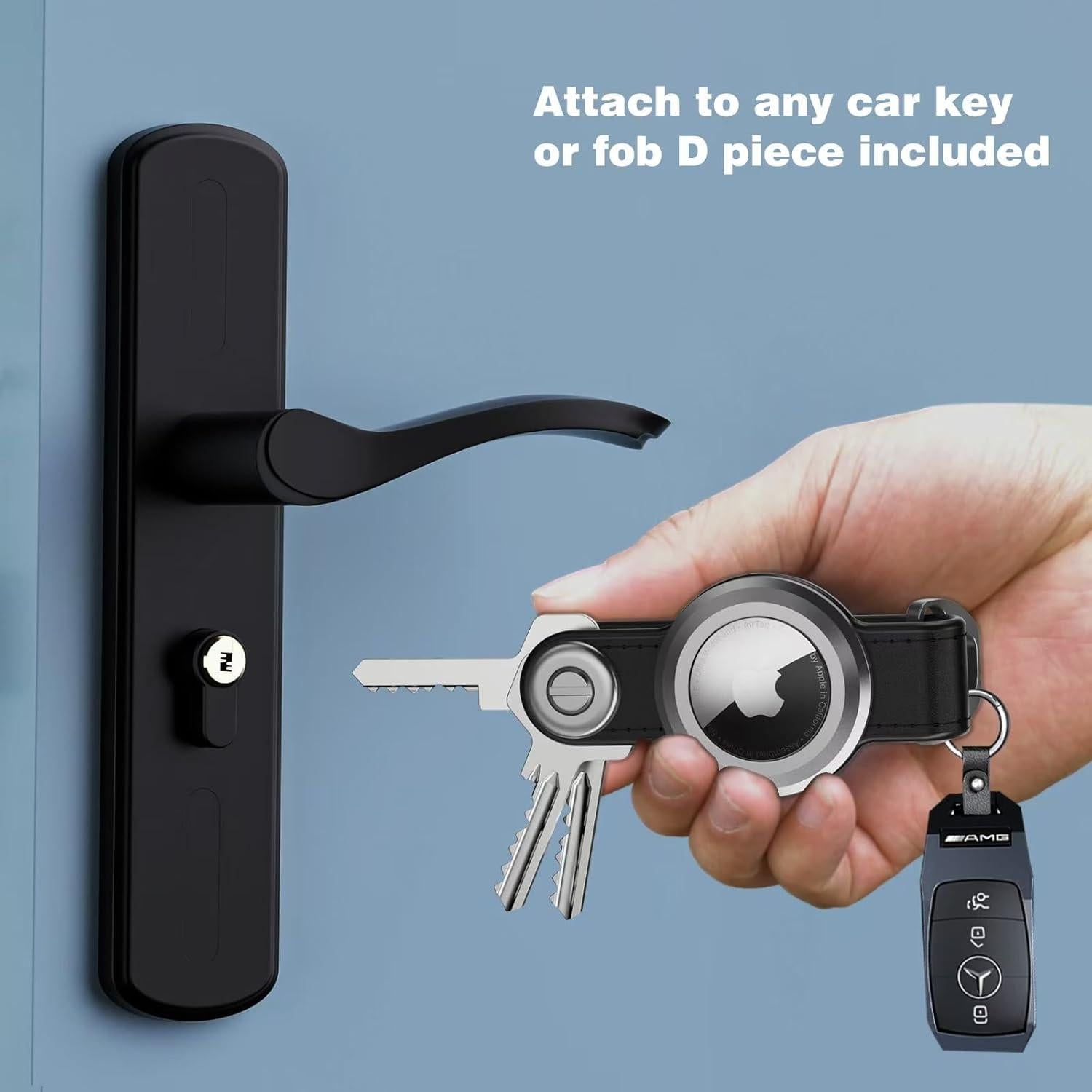 Soporte Compacto para Llaves Loovike - Organizador de Cuero para Airtag