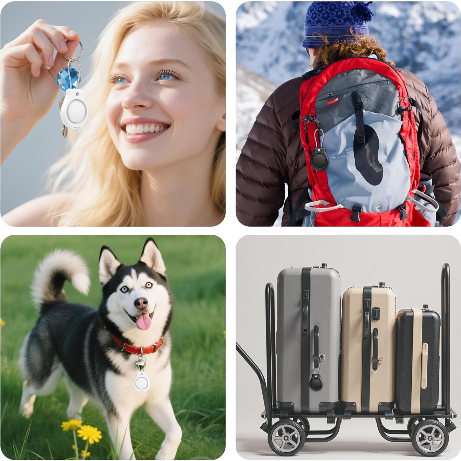 Paquete de 4 Sujetadores de Llaveros Rayzoq para AirTag