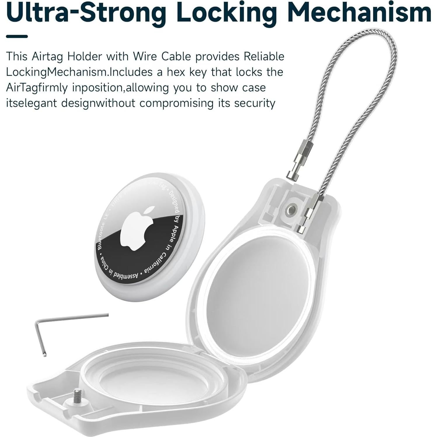 Paquete de 4 Sujetadores de Llaveros Rayzoq para AirTag