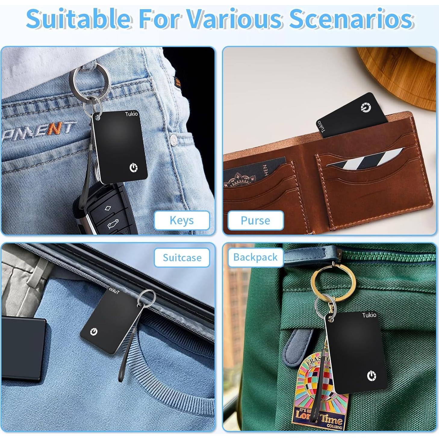 Etiqueta de Rastreo Inteligente Tukio K7 - Bluetooth, IP68, Carga Inalámbrica