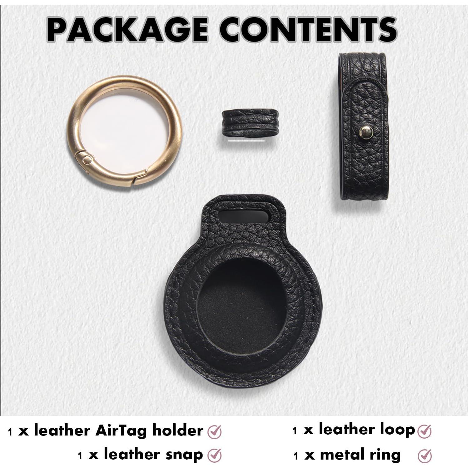 Soporte de cuero para Air Tag XGUO - Funda protectora con llavero