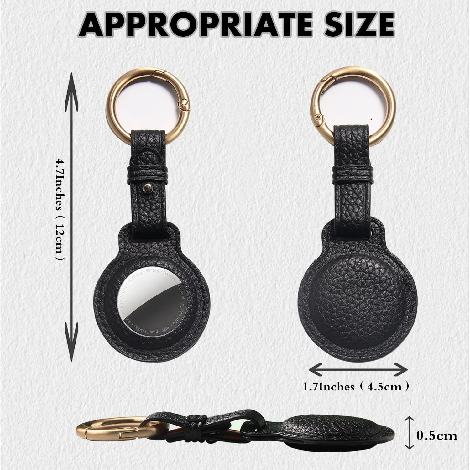 Soporte de cuero para Air Tag XGUO - Funda protectora con llavero