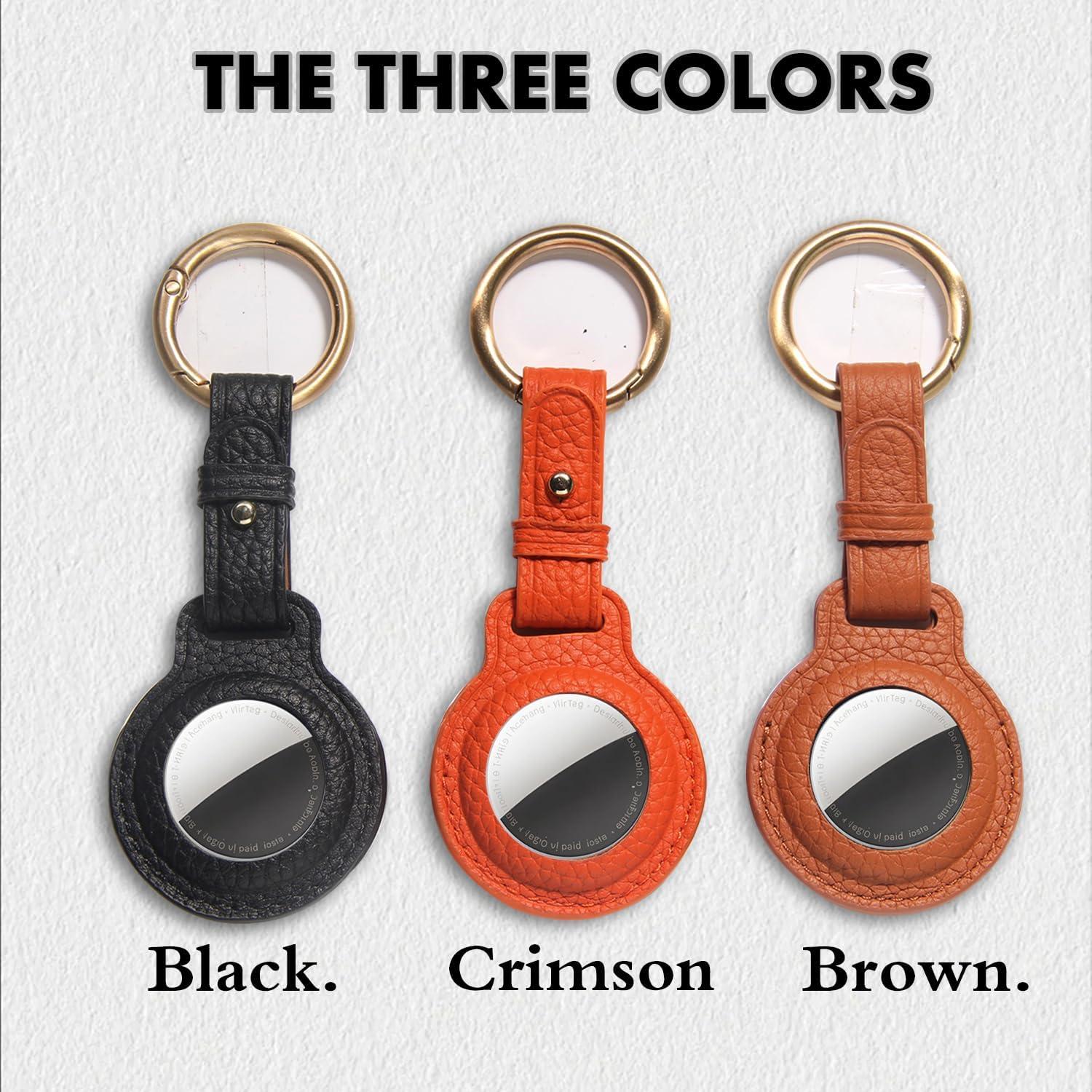 Soporte de cuero para Air Tag XGUO - Funda protectora con llavero