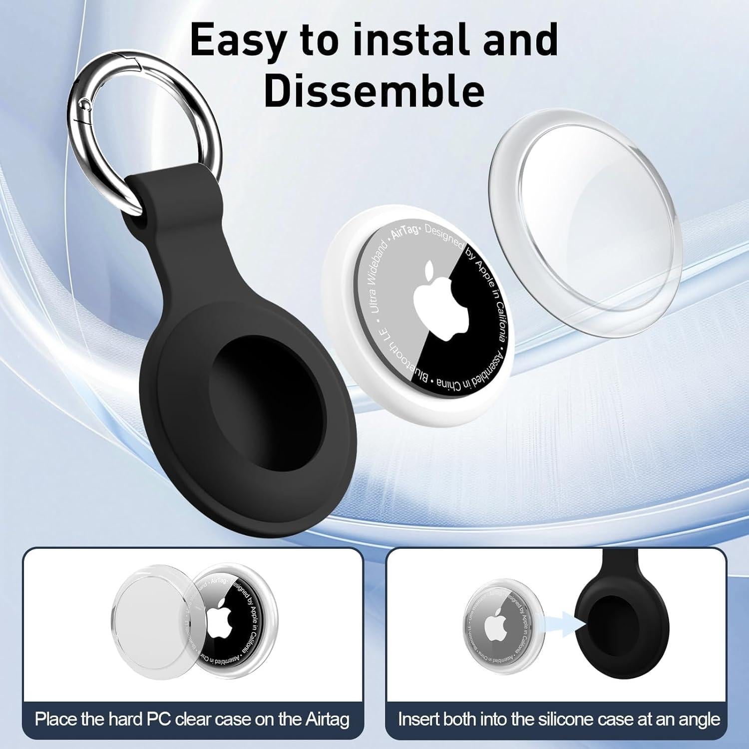 Funda Mejorada Impermeable para AirTag Xalvok - 4 Piezas