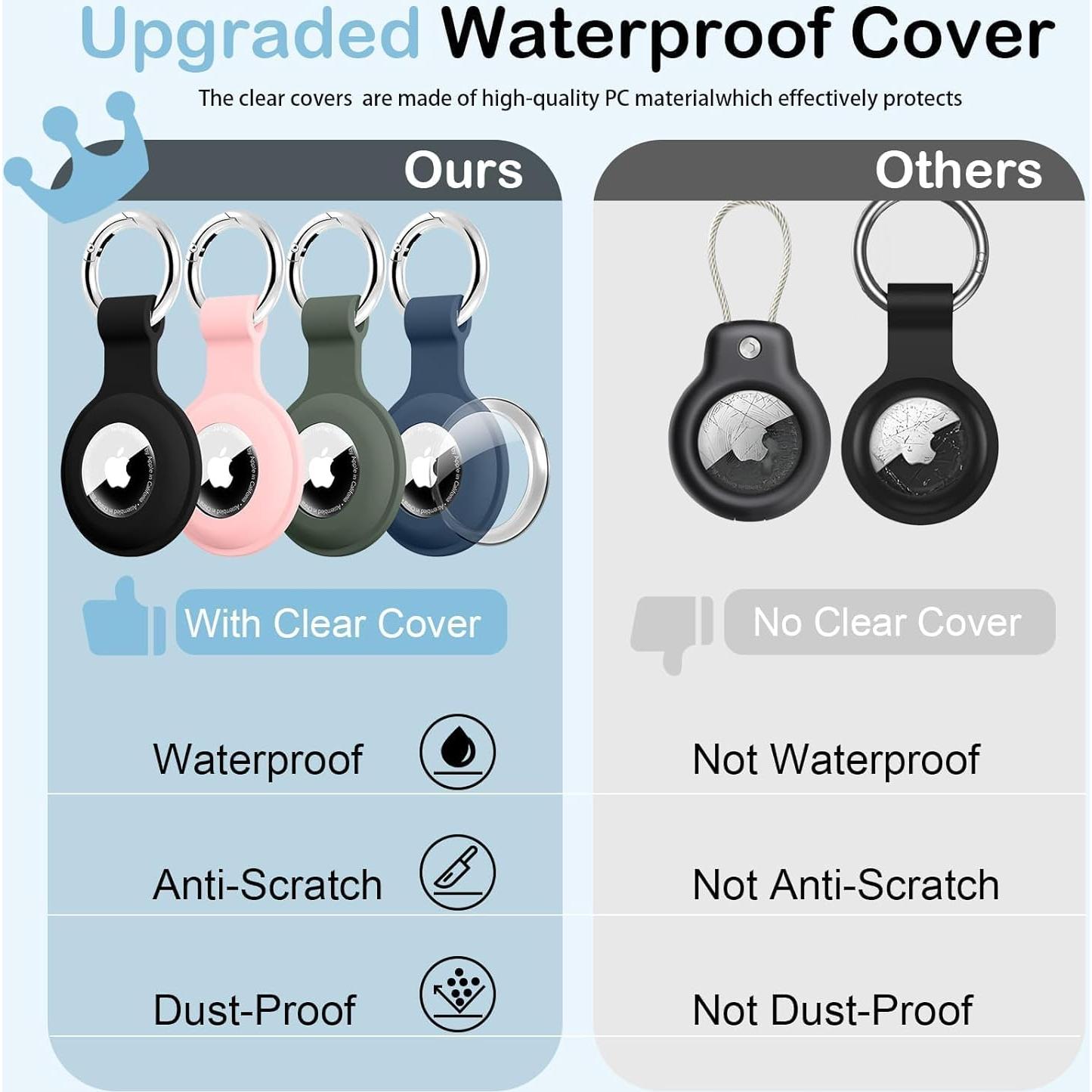 Funda Mejorada Impermeable para AirTag Xalvok - 4 Piezas