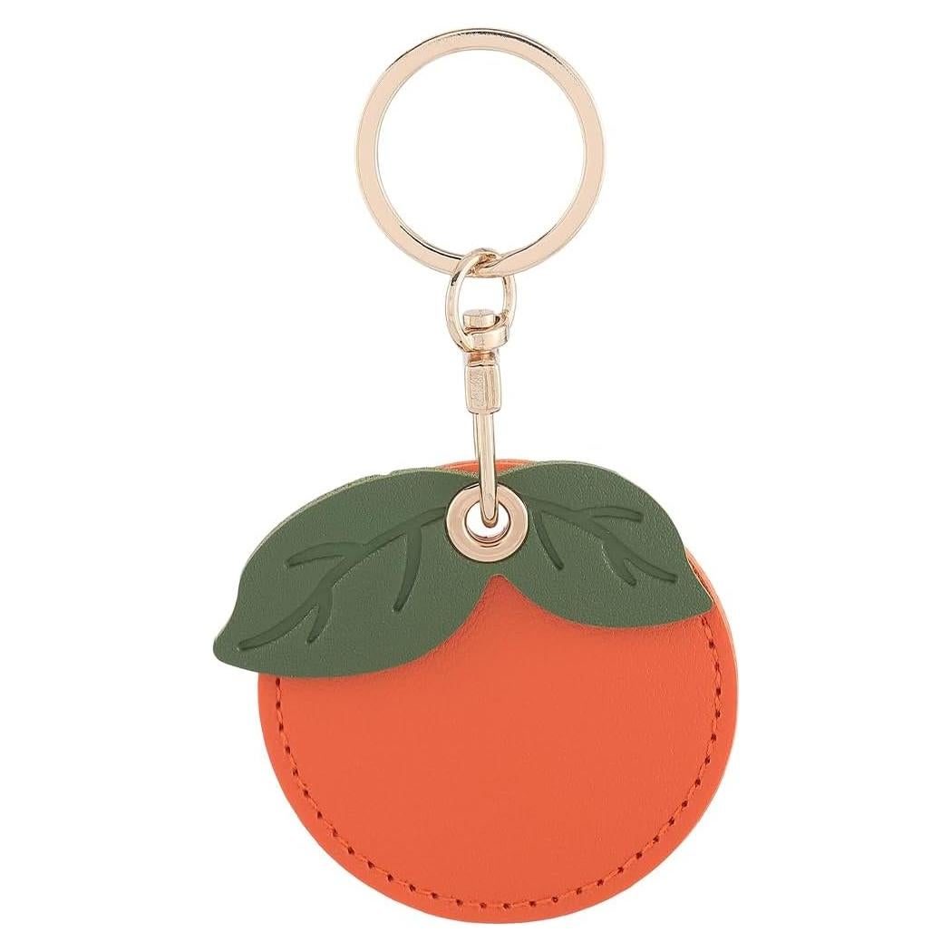 Llavero Fruta Naranja SOFPLATE con Funda AirTag de Cuero PU