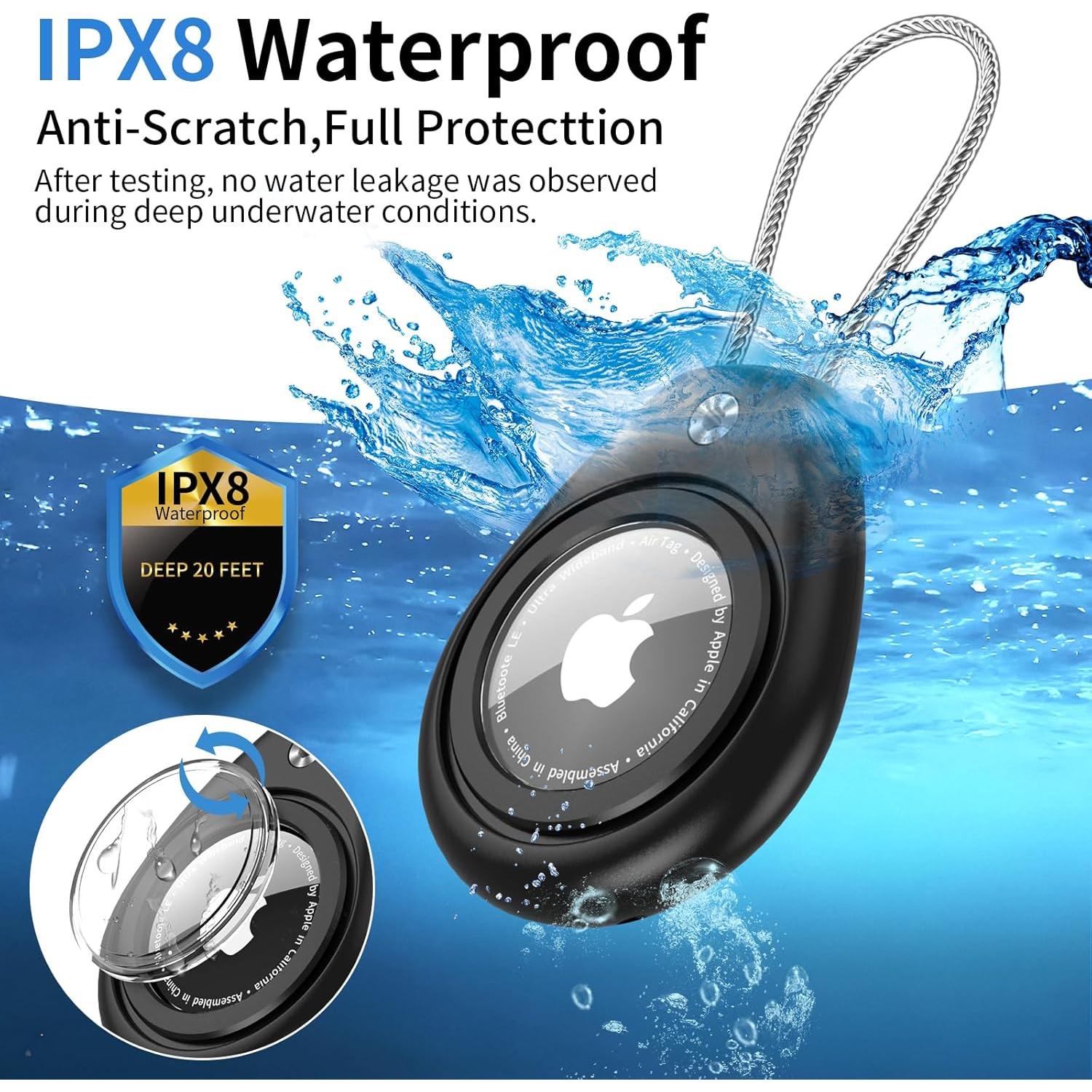 Funda impermeable para AirTag HATALKIN con llavero - 4 paquetes