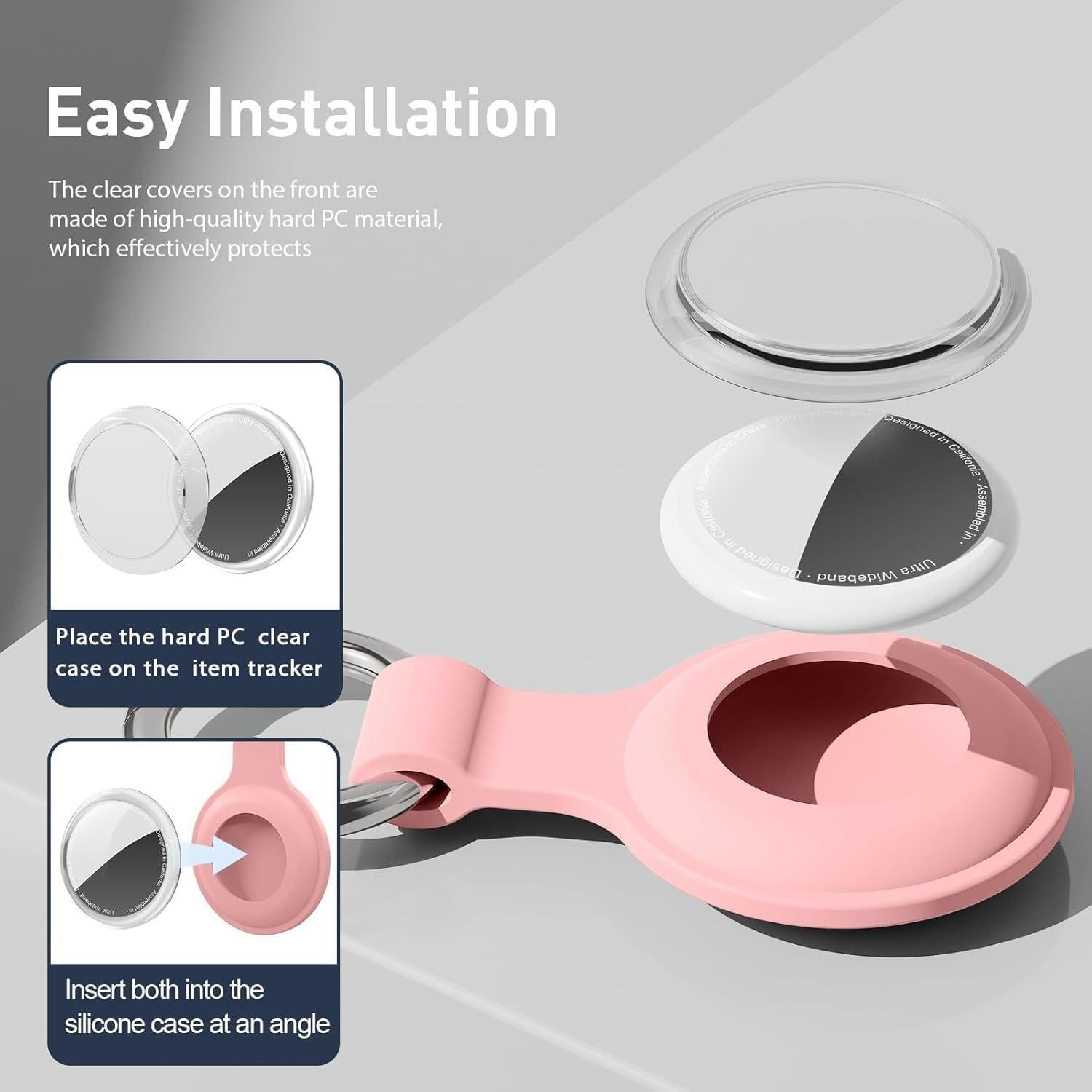 Soporte Impermeable Trazzic para AirTag - Carcasa Dura Rosa