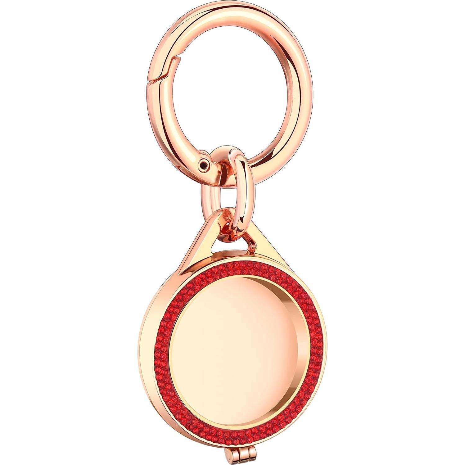 Funda Brillante para AirTag ywdbq con Llavero Rojo-Oro Rosa