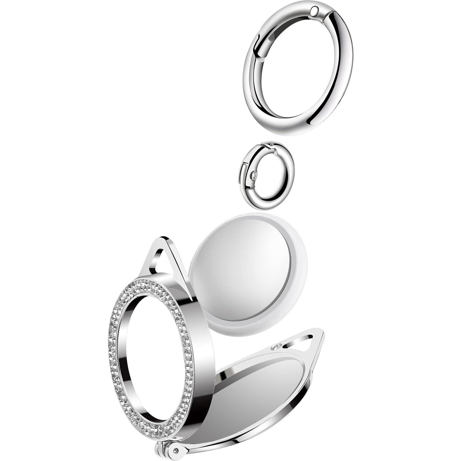 Funda Brillante para AirTag ywdbq con Llavero Rojo-Oro Rosa