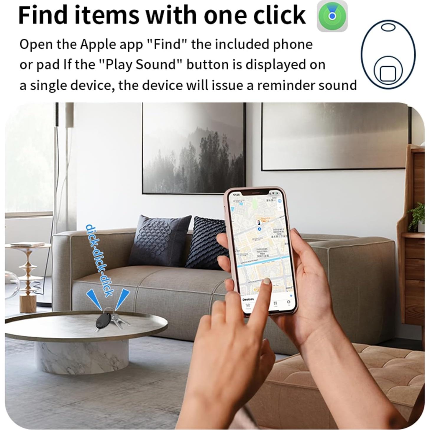 Paquete de 4 Air Tags Densleonis - Localizador Bluetooth iOS