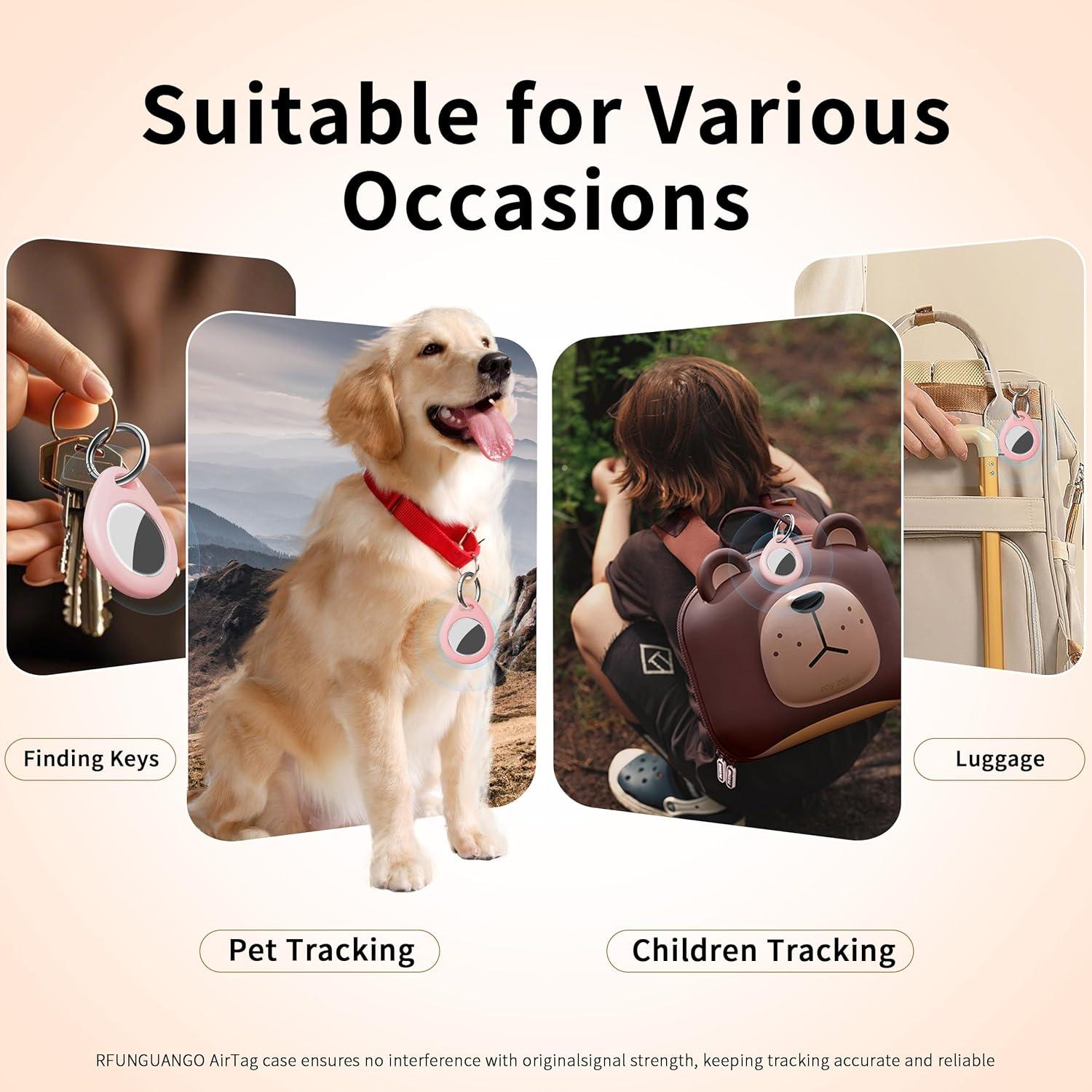 Funda Protectora para AirTag RFUNGUANGO - Paquete de 4 Colores