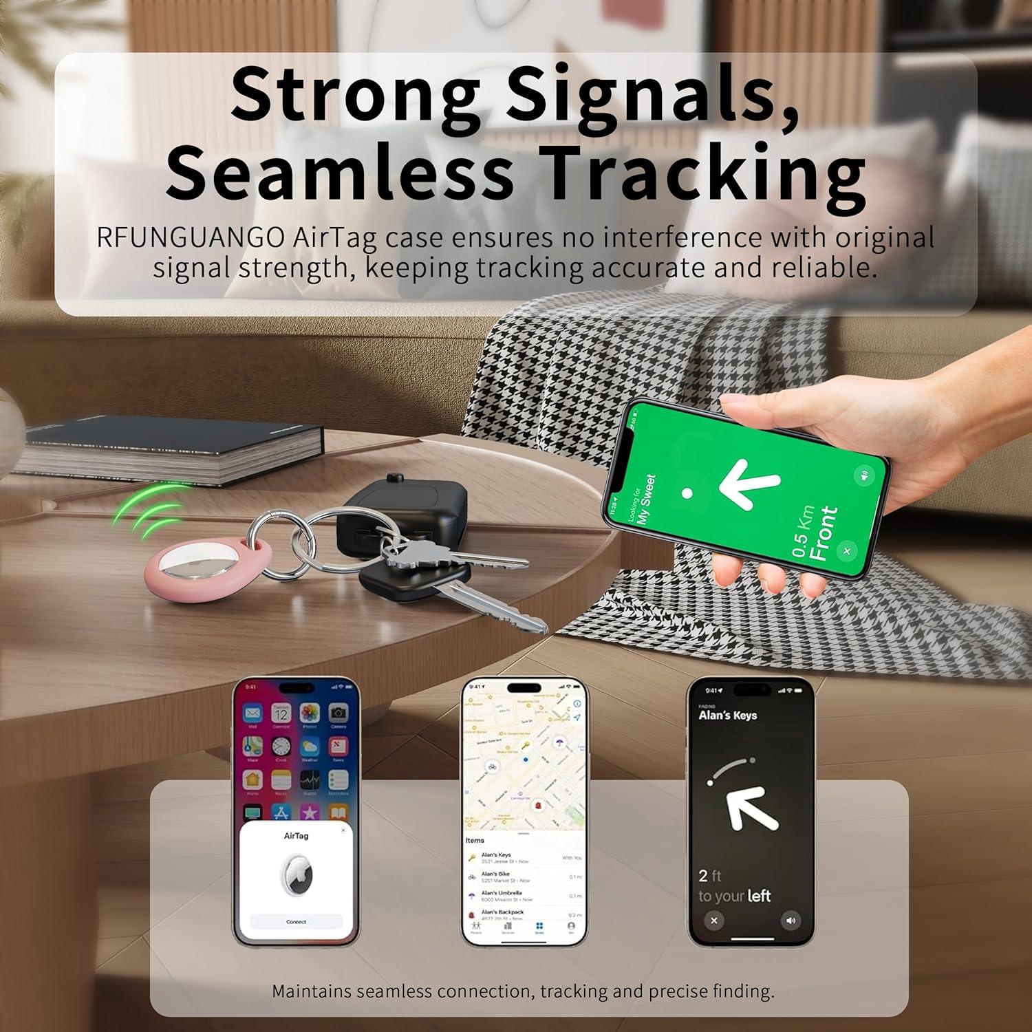Funda Protectora para AirTag RFUNGUANGO - Paquete de 4 Colores