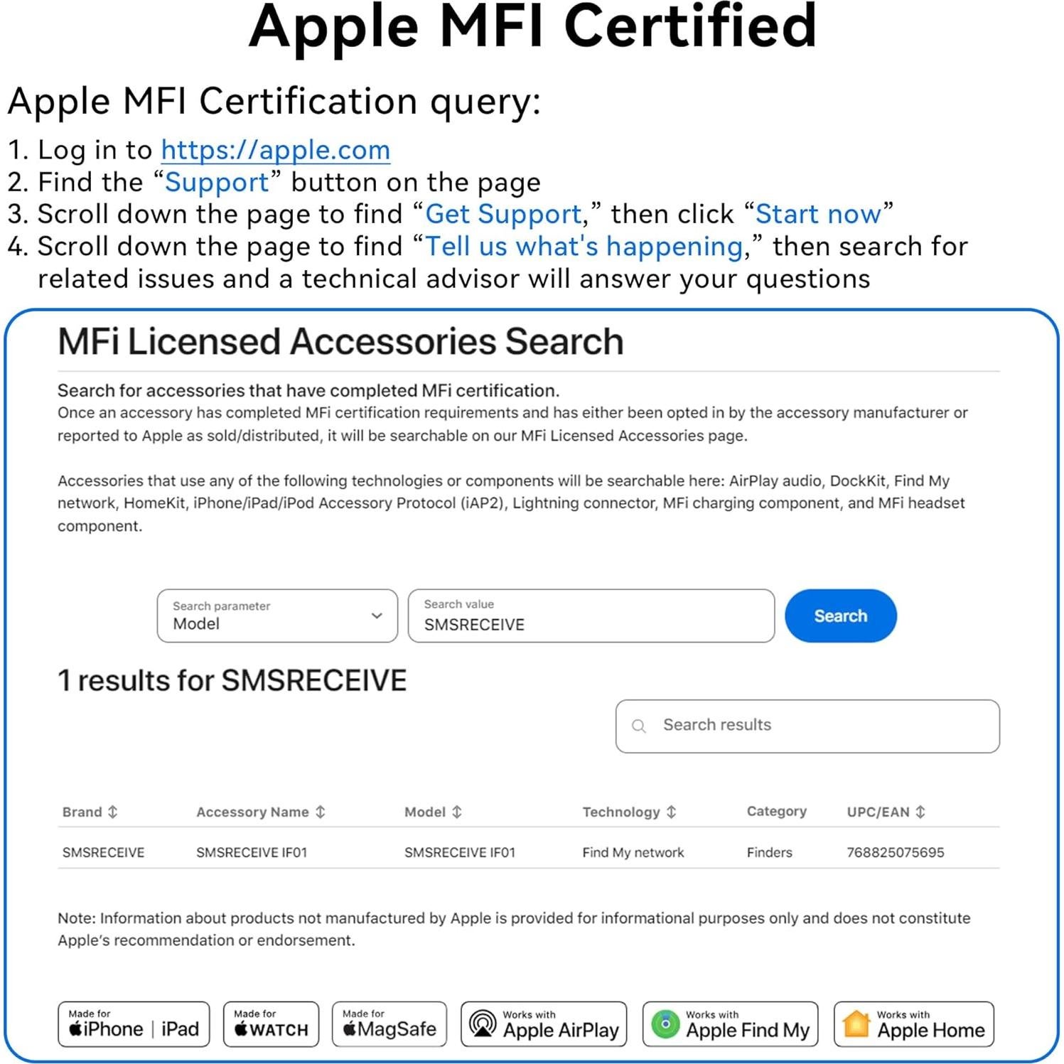 Etiquetas Air Tracker SMSRECEIVE - Paquete de 4 Bluetooth iOS
