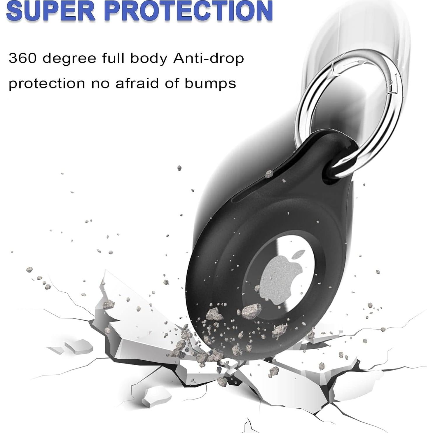 Soporte de Silicona Negra para AirTag Apple - Pack de 4