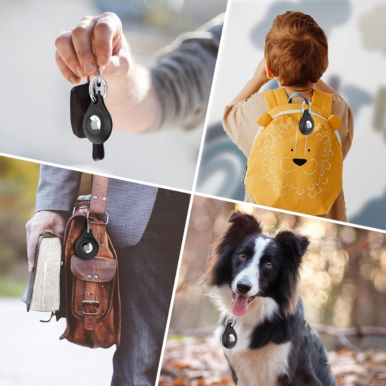 Soporte de Silicona Negra para AirTag Apple - Pack de 4