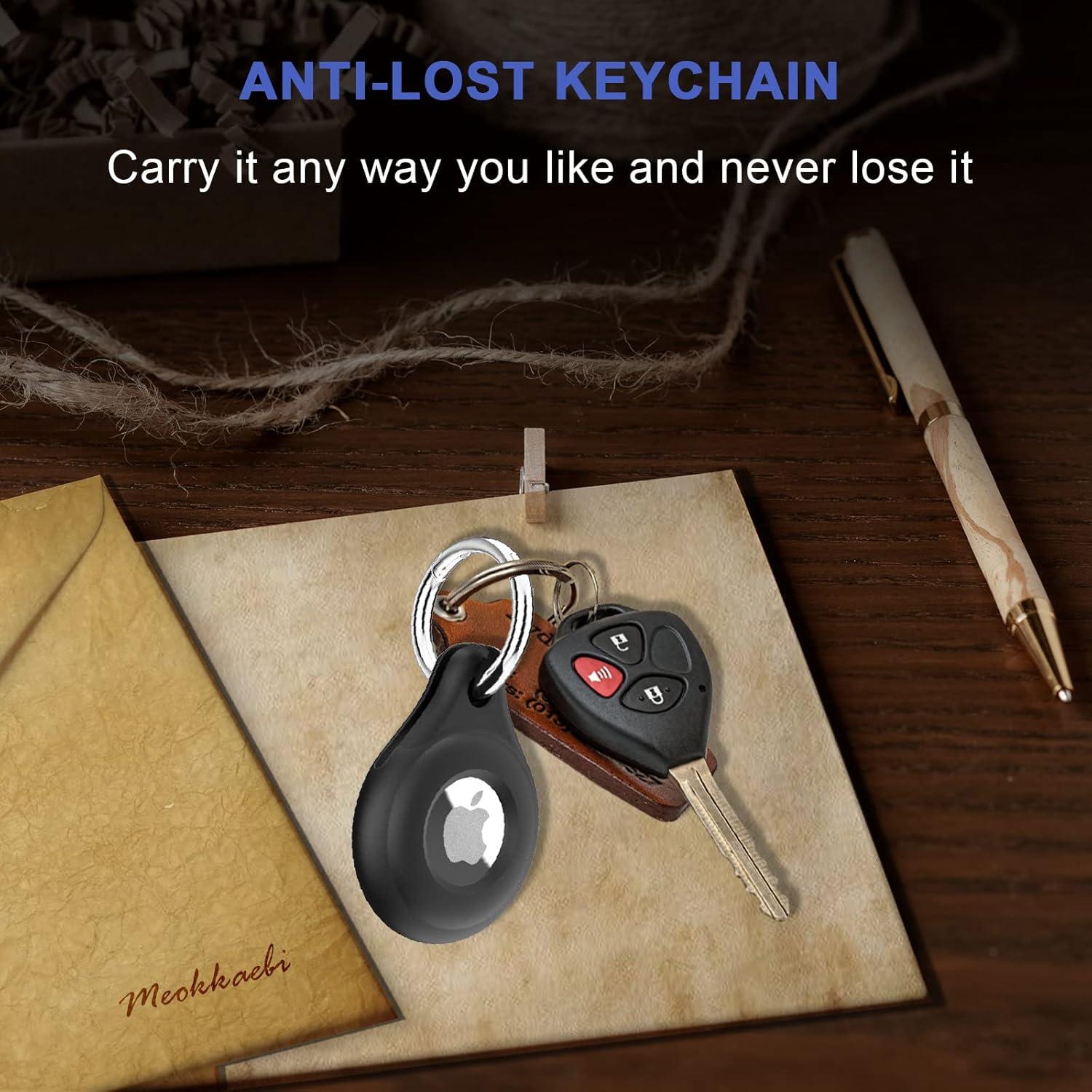 Soporte de Silicona Negra para AirTag Apple - Pack de 4