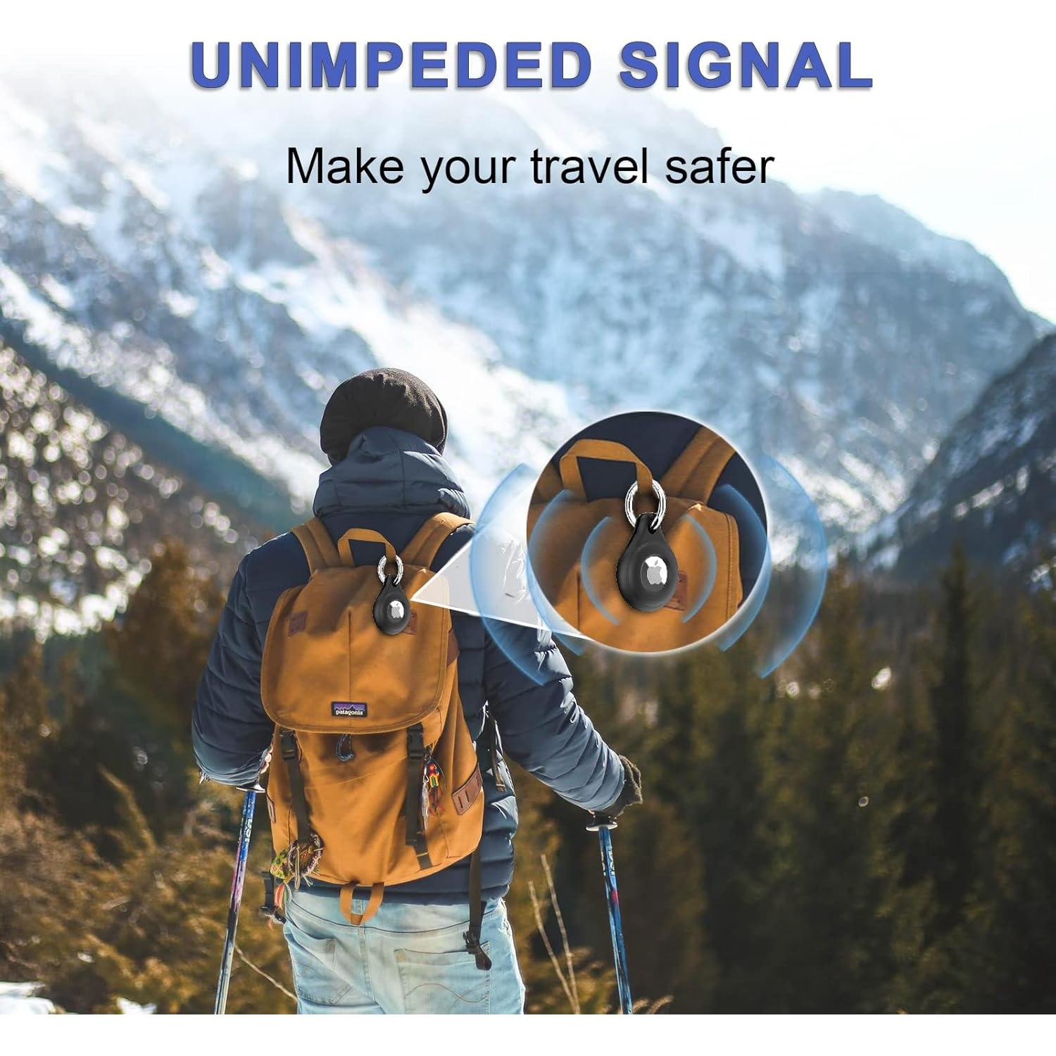 Soporte de Silicona Negra para AirTag Apple - Pack de 4