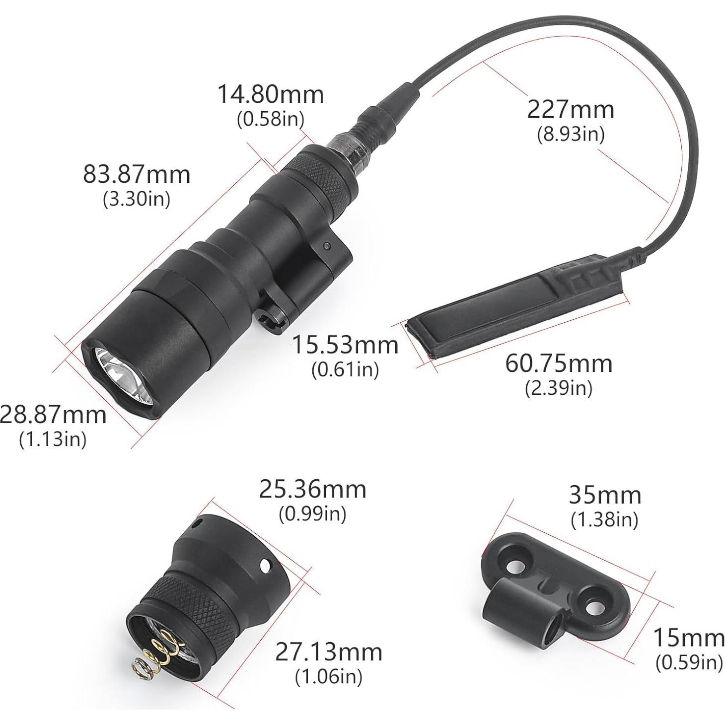 Linterna Táctica NOBUHIRO M300C 300 Lúmenes LED Impermeable