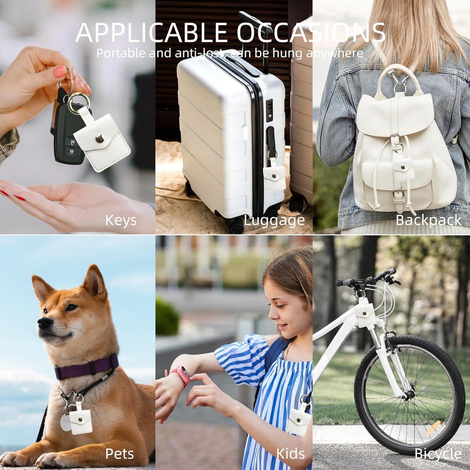 Funda de Cuero PU Mangotek para Apple AirTag y StarTag