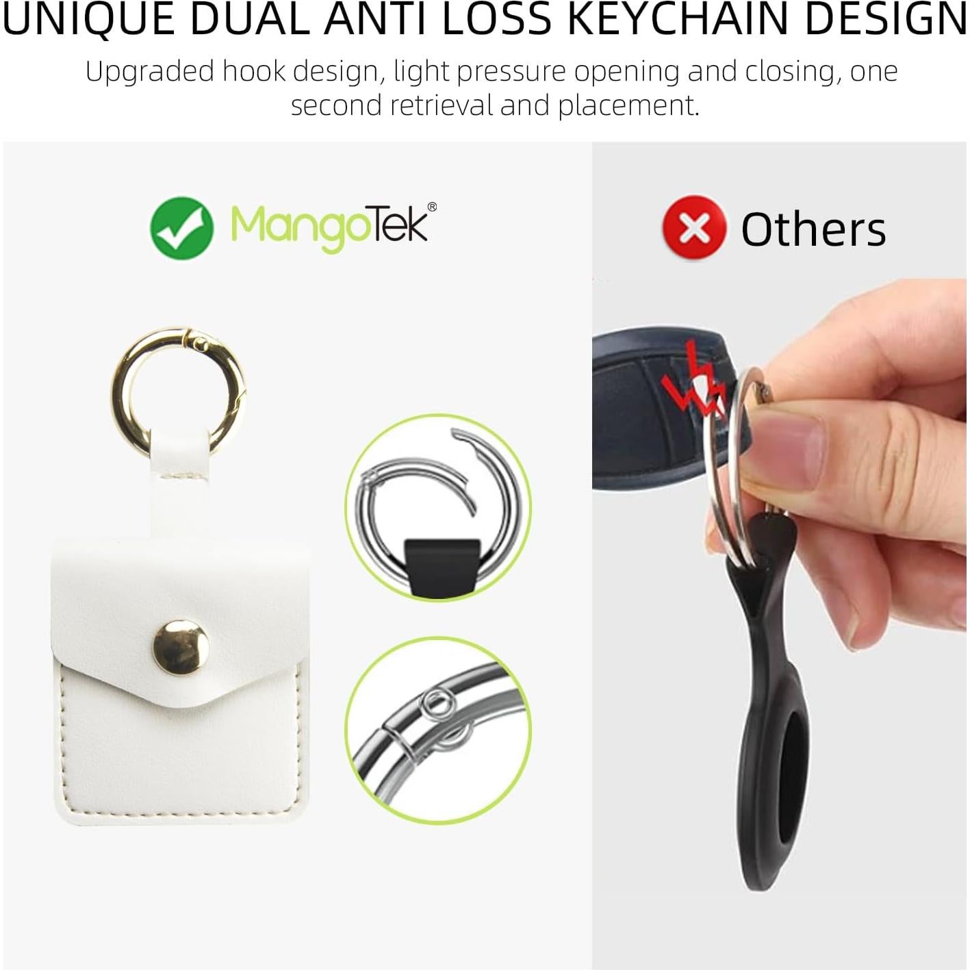 Funda de Cuero PU Mangotek para Apple AirTag y StarTag