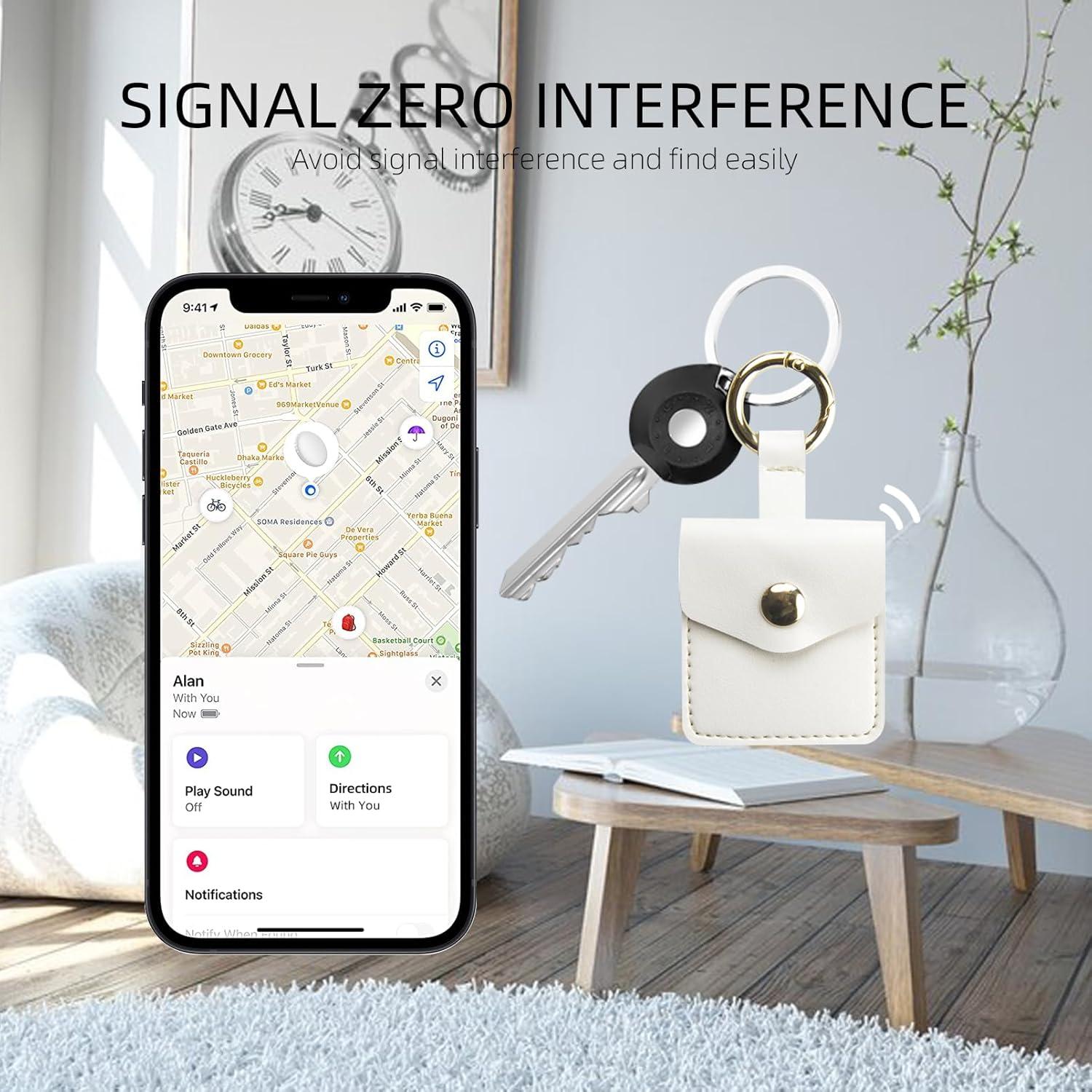 Funda de Cuero PU Mangotek para Apple AirTag y StarTag