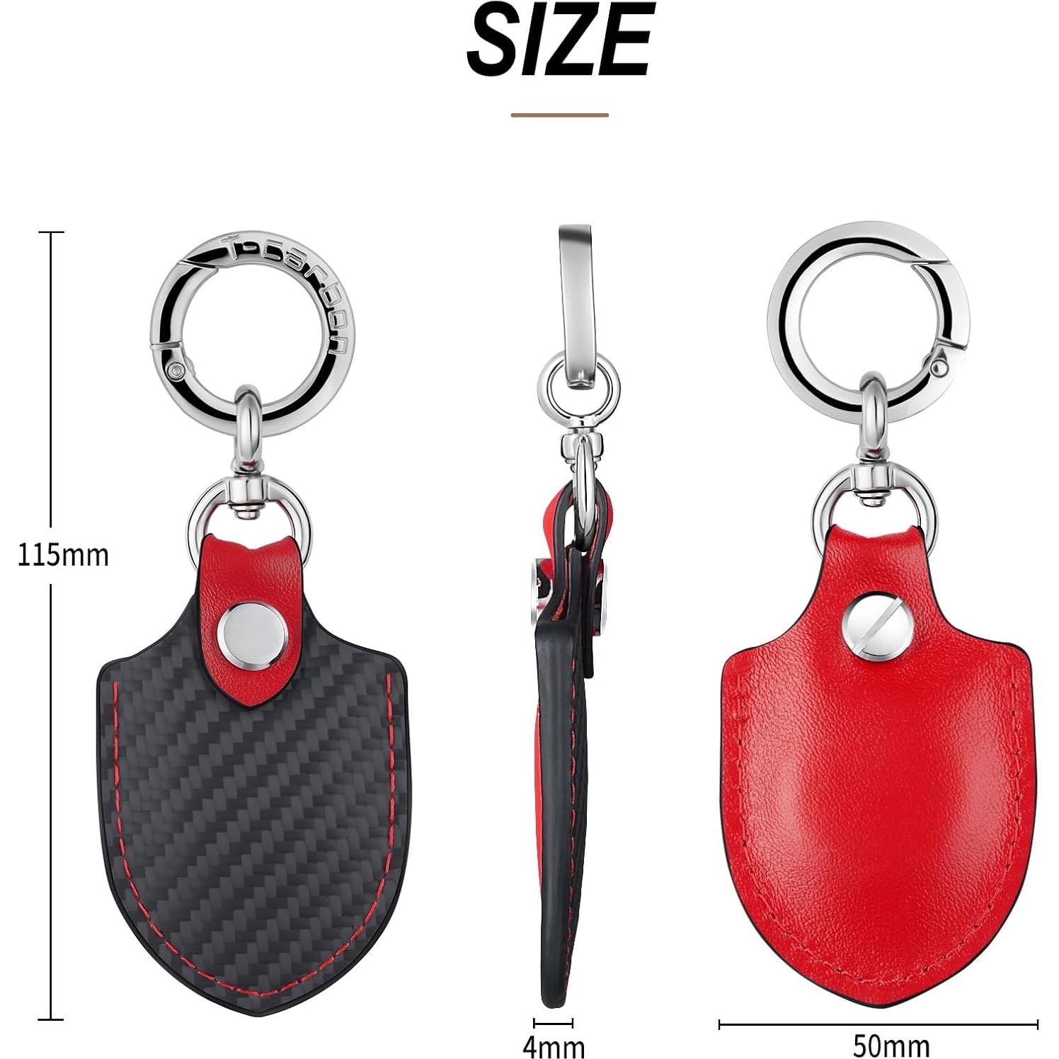 Soporte T-carbon para Airtag de cuero y fibra de carbono