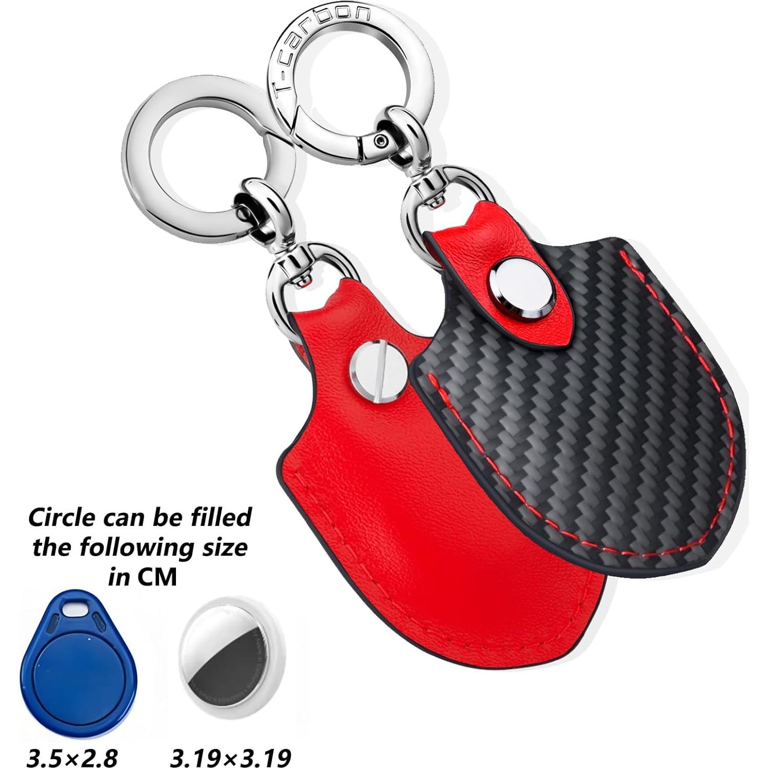 Soporte T-carbon para Airtag de cuero y fibra de carbono