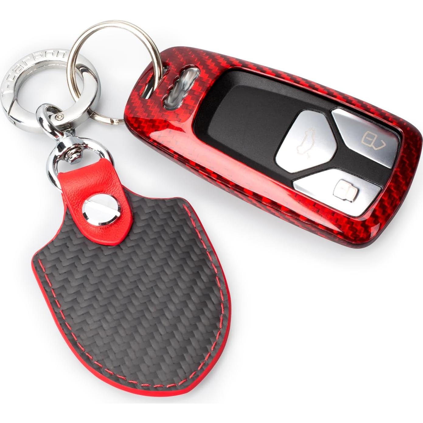 Soporte T-carbon para Airtag de cuero y fibra de carbono