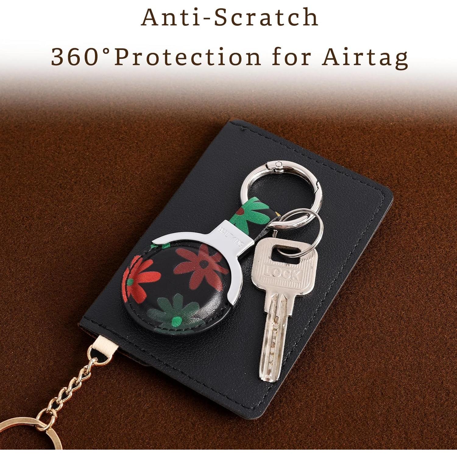 Llavero de Cuero Genuino MALTKING para Apple Airtag Negro