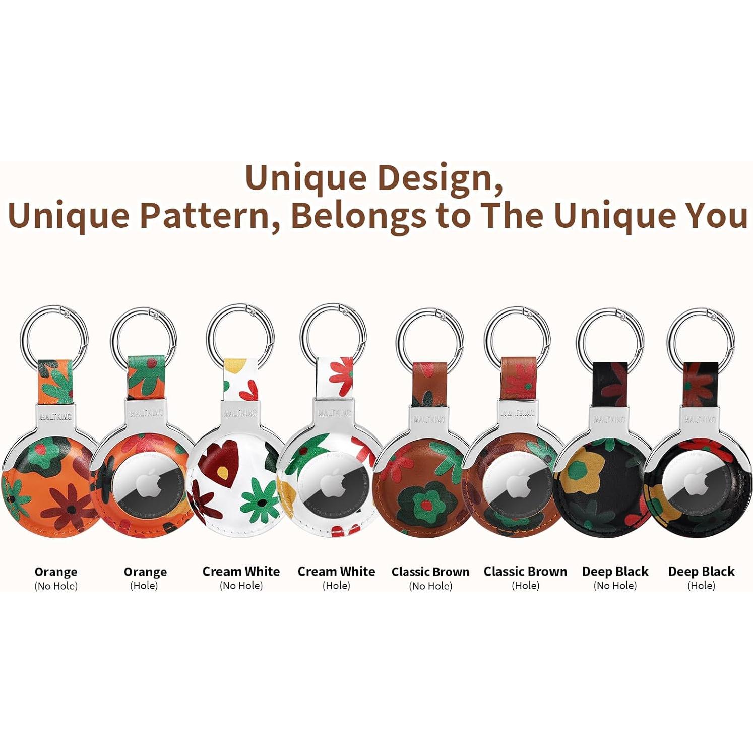 Llavero de Cuero Genuino MALTKING para Apple Airtag Negro