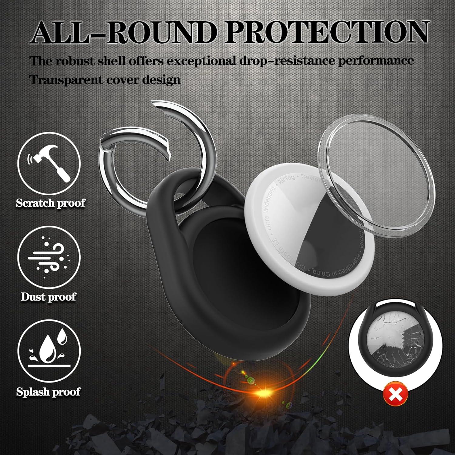 Paquete de 2 llaveros impermeables Mwdzfq para AirTag - Negro