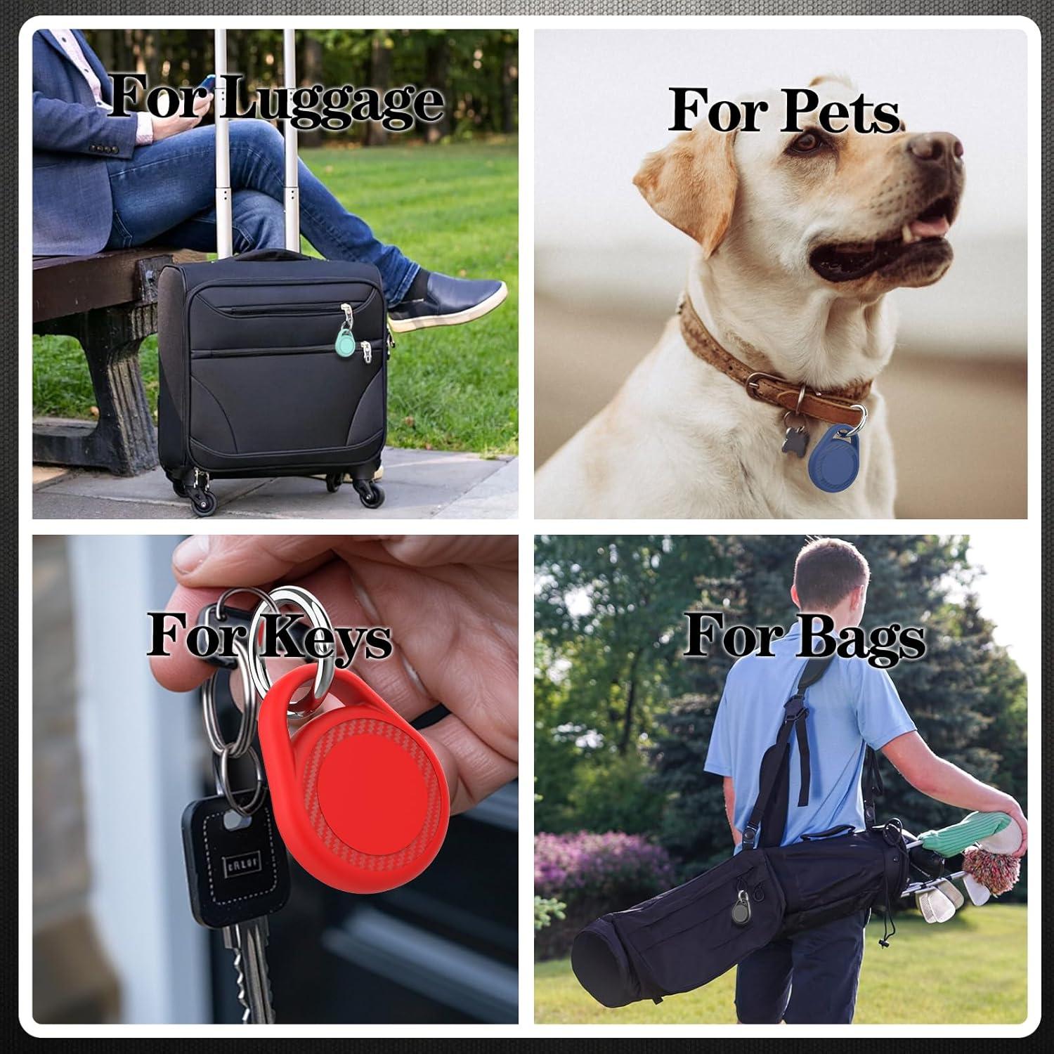 Paquete de 2 llaveros impermeables Mwdzfq para AirTag - Negro