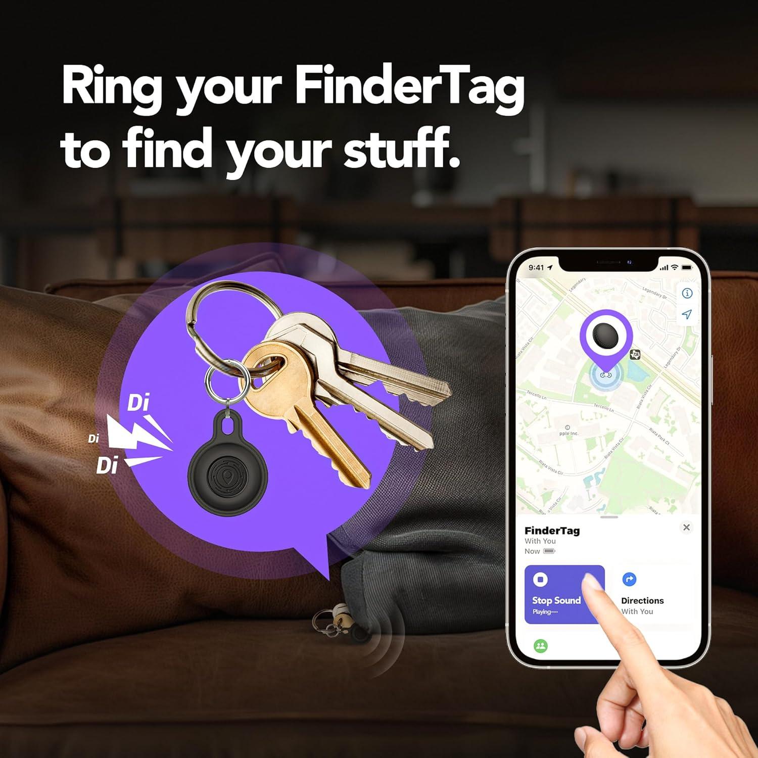 FinderTag Rastreador de Artículos Bluetooth Negro - Batería CR2032