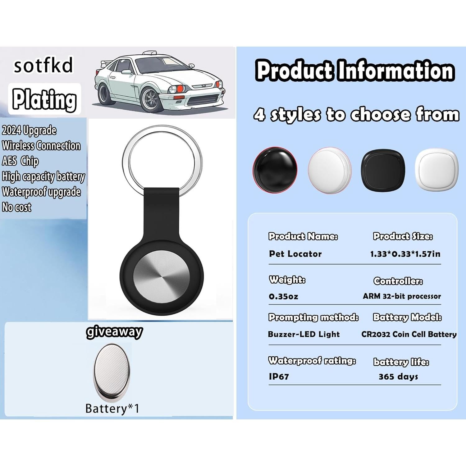 Rastreador GPS para Vehículos Sotfkd - Resistente al Agua