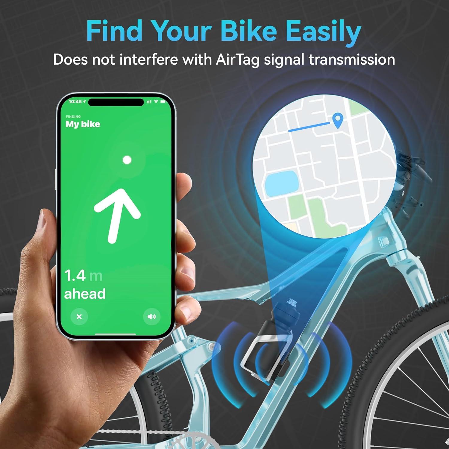 Soporte para bicicleta EFEALL para AirTag oculto negro