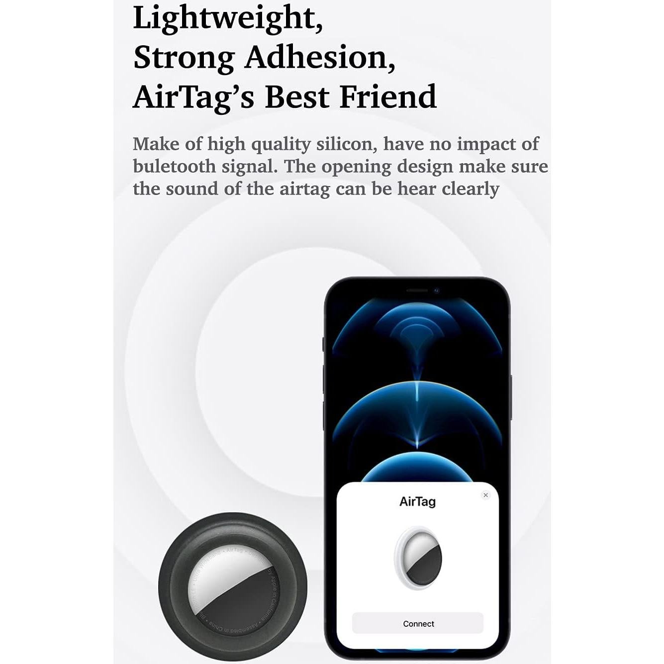 Funda de Silicona Autoadhesiva Xmada para AirTag 2021 - 2 Piezas