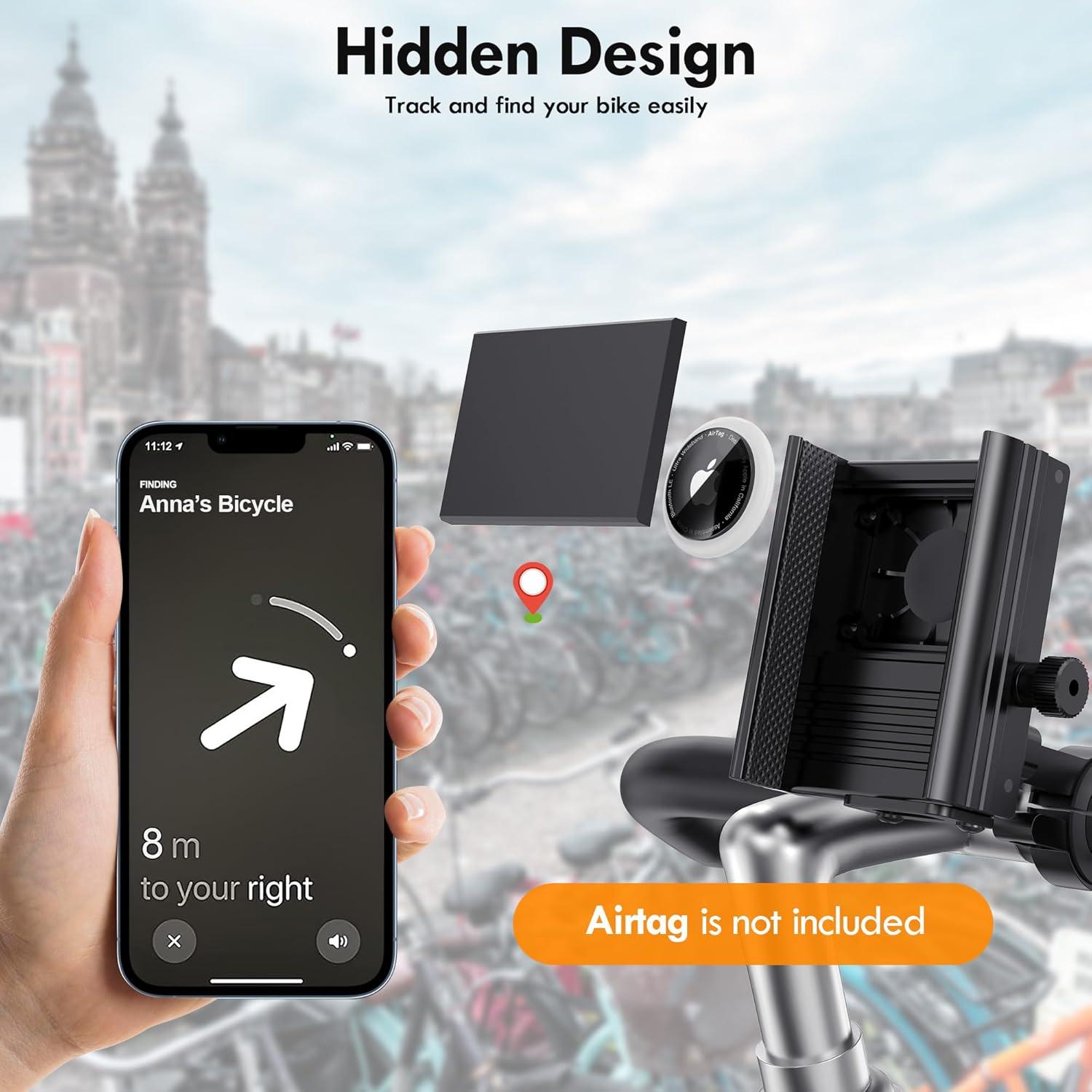 Soporte para Teléfono de Bicicleta Lulaven con Airtag Oculto