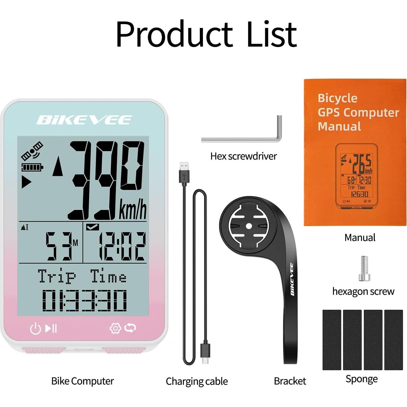 Computadora de Bicicleta GPS Bikevee BKV310AB 2.4" LCD IPX7