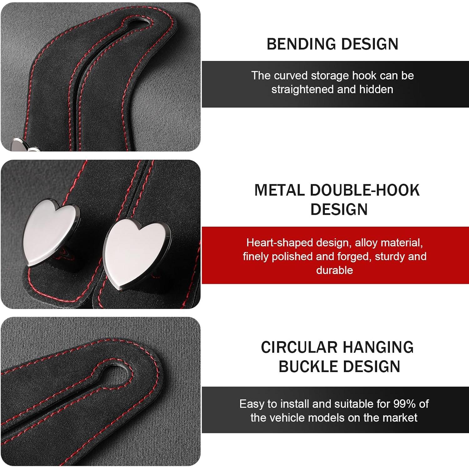 Ganchos para Asiento de Coche Opuweiy 2 PCS Negro Soporte Teléfono