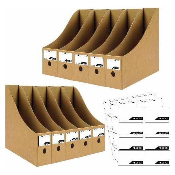 Paquete de 12 Soportes de Revistas Cartón Marrón 27.31 cm