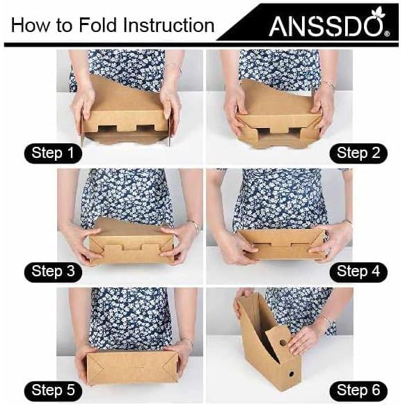 Paquete de 12 Soportes de Revistas Cartón Marrón 27.31 cm