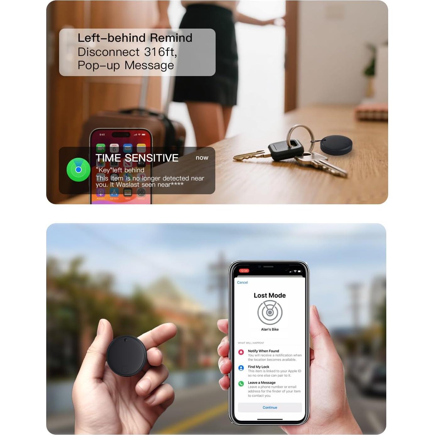 Rastreador Bluetooth Nutale F20X para Apple Find My - 4 Piezas