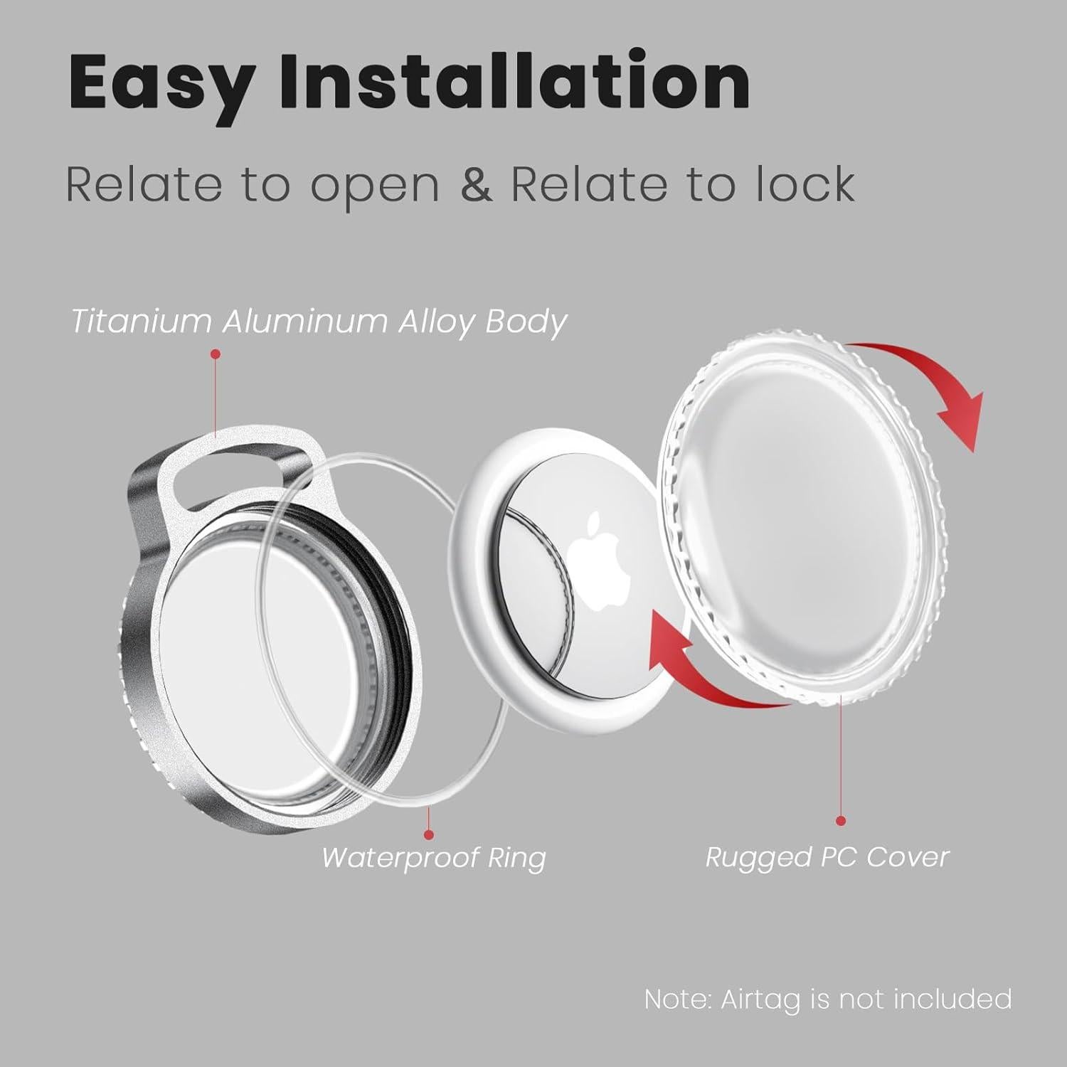 Soporte de llavero KOBKOD para AirTag - 2 paquetes impermeables